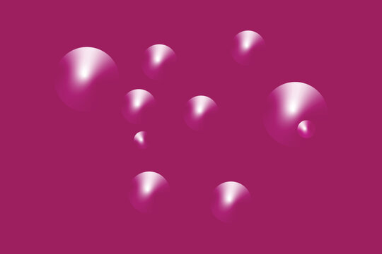 Abstract bubbles clipart vibrant pink background with white foam shapes