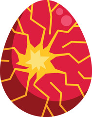 Naklejka premium Red dragon egg cracking with bright yellow light, symbolizing birth and magic
