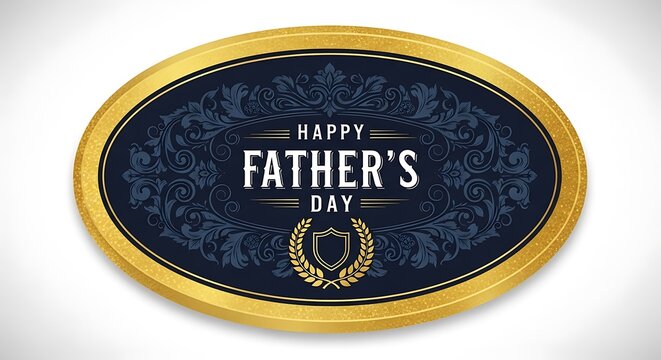 Happy father's day elegant gold badge design for celebrating dad