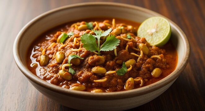 Delicious Misal Pav - A Spicy and Flavorful Indian Dish.