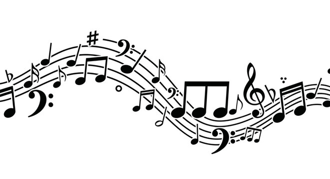 A collection of various musical notes and symbols.