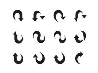 Fototapeta premium set of circular arrow icons in flat design vector illustration