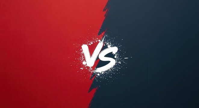 Versus competition screen with red and blue split background