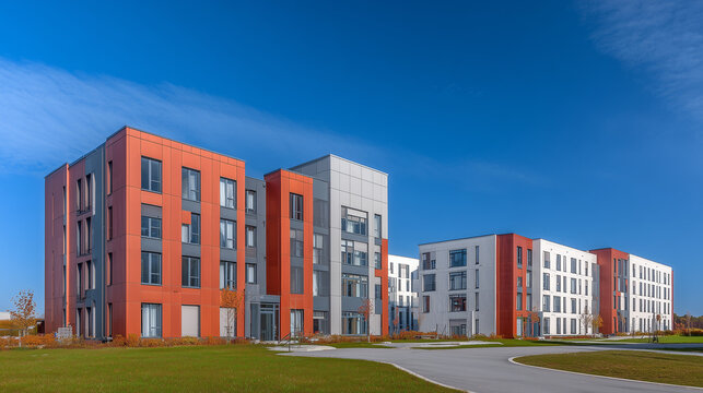 Modern Residential Buildings: Clean Lines and Natural Ambient Light in Professional Architectural Exterior Photography