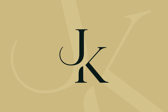 JK or KJ letter logo icon design. Classic style luxury initials monogram.