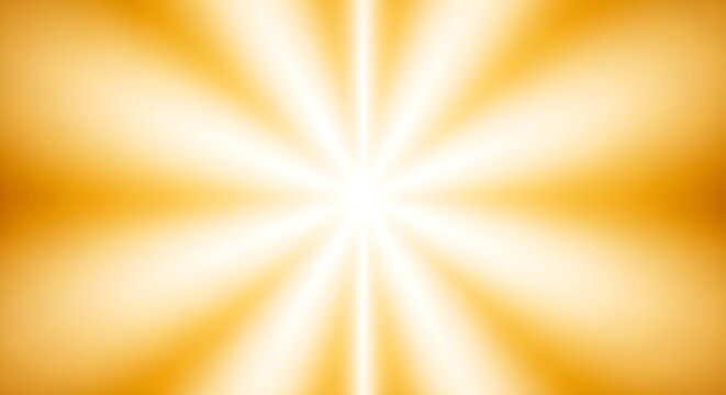 Abstract golden sunburst background with radial light rays, glowing yellow starburst effect, bright energy concept, warm shining flare
