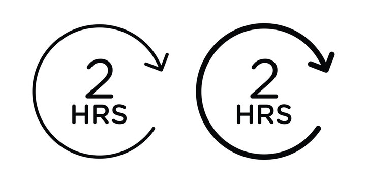 2 hours icon vectors set. vector icon for web design
