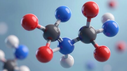 Obraz premium Molecules of water and other compounds shown in a digital format