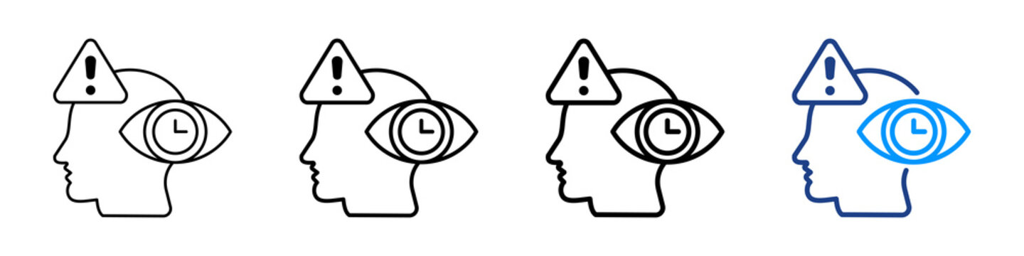 Attention Span Icon Different Style Outline Collection Set.