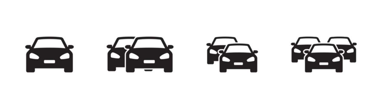 Set of traffic jam car icons for automobile apps and websites. Vector illustration