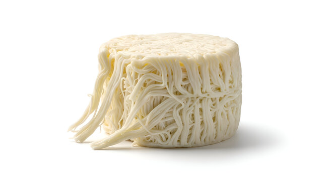 Fresh mozzarella cheese on white background.