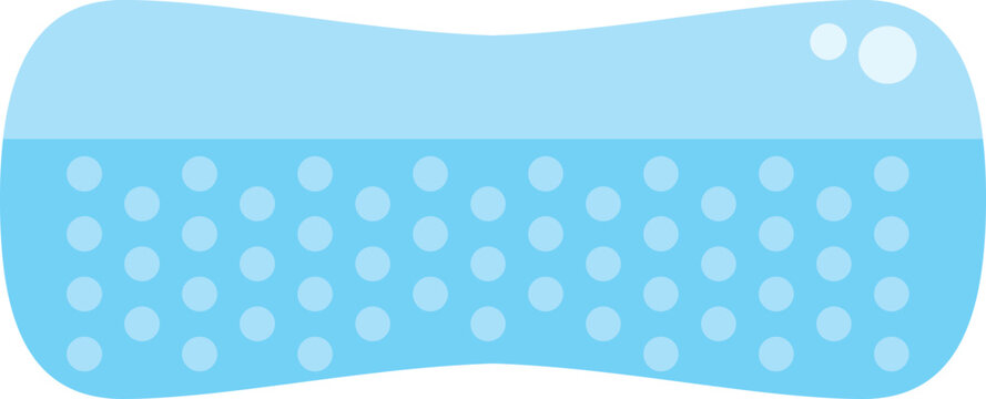 Blue sponge soaking in water, creating bubbles for cleaning and hygiene