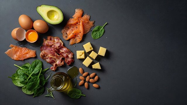 Keto Low Carb Diet Ingredients Flat Lay Mockup