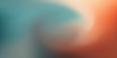 Fototapeta premium Abstract blurred gradient background with earthy teal, orange, and beige tones. Smooth mesh texture for organic design. eps 10