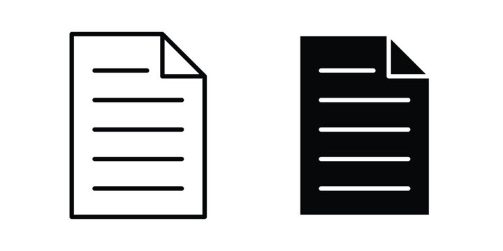 Document icon vectors set. vector icon for web design