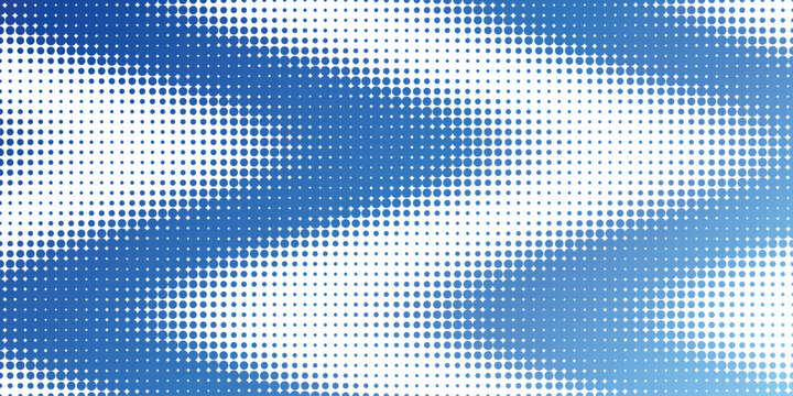 Abstract Background Blue halftone wave pattern background, abstract geometric dot gradient texture, modern pop art vector illustration