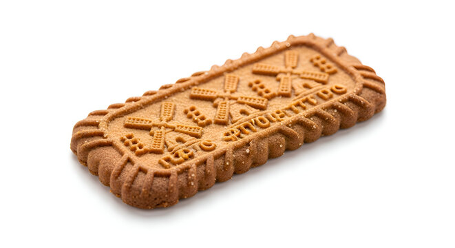Delicious chocolate biscuit on white background.