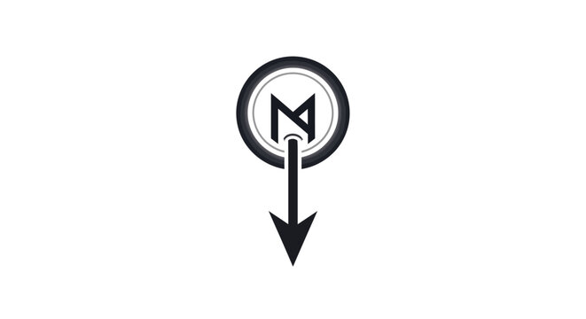 Black and white graphic design element.