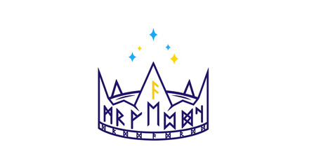 Obraz premium A blue crown with yellow star.