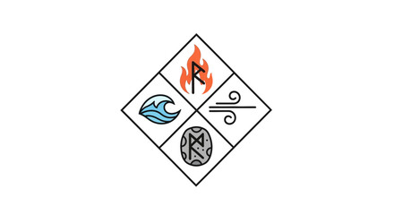Obraz premium A symbolic logo with four elements.