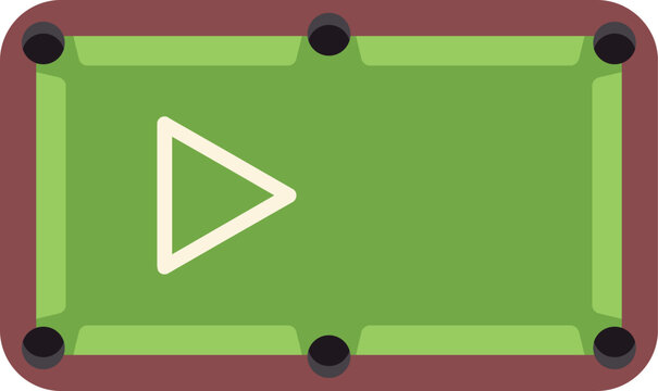 Conceptual illustration of a green billiards table featuring a triangular play symbol design