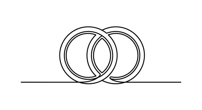 Interlocking rings form a continuous line, symbolizing unity
