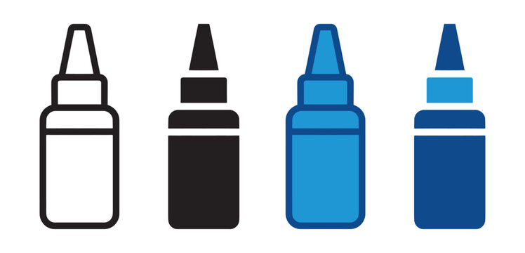 Nasal spray bottle icon medical spray device symbol in outline and solid style vector illustration