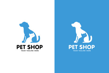 Obraz premium simple pet shop dog silhouette logo design