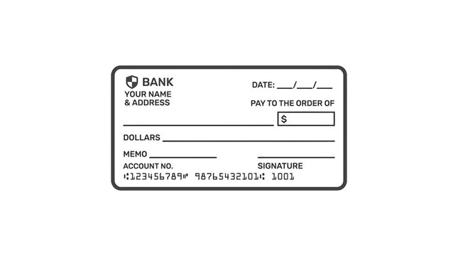 Blank Check Form for Banking Transactions.