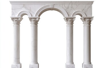Fototapeta premium Roman archway with antique marble columns designed for a classical building entrance