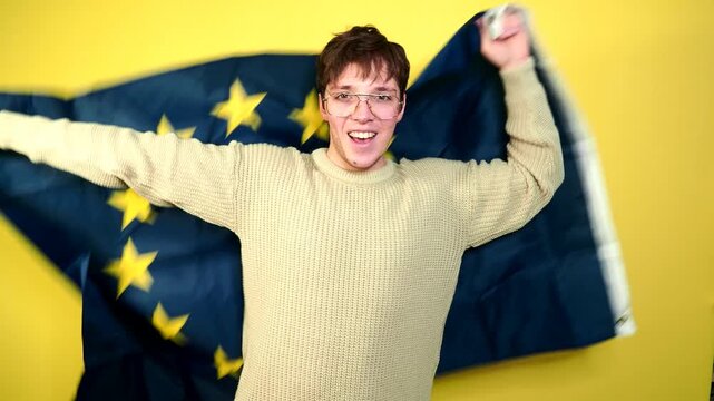 Winning success man happy ecstatic celebrating being a winner. 