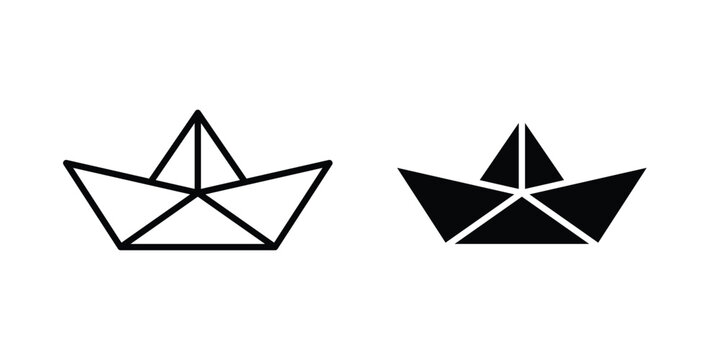 Paper boat icon vectors set. vector icon for web design