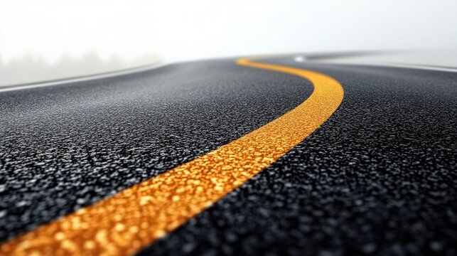 Winding road, asphalt, empty, perspective, daylight, countryside, travel, smooth