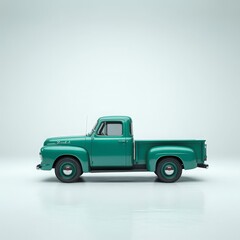Fototapeta premium Vintage 1950s ford pickup truck, teal color, side view