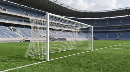 Fototapeta premium empty soccer stadium with goal.