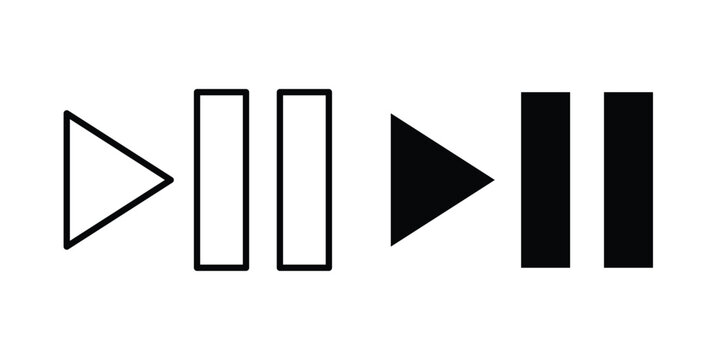 Play pause icon vectors set. vector icon for web design