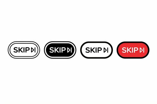 Variations of skip button designs for media playback interfaces