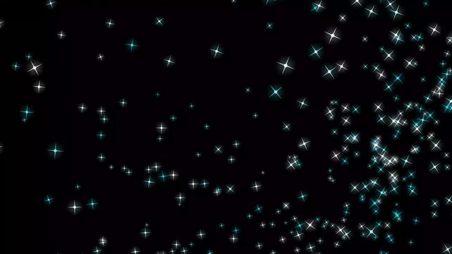 Enchanting magic sparkle circle trail, white stardust particles, shimmer glow effect and smooth twinkling animation, on black screen background in 4K