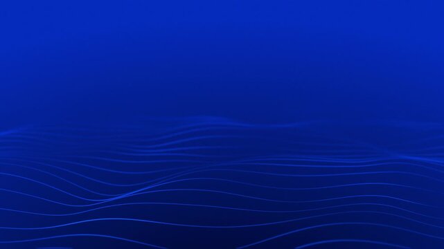 Loop blue Background Wave. Minimal Blue Linear Wave Grid, Smooth Oscillation Motion, Clean Abstract Background, Digital Flow Lines Surface, Futuristic Technology Wave Animation 4K 60fps