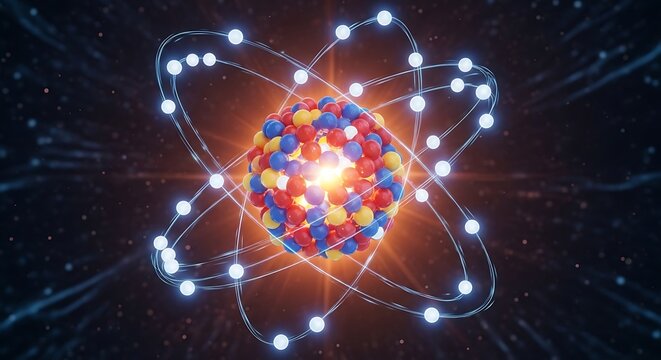Detailed Atom Structure Visualization - A Modern Scientific Illustration.