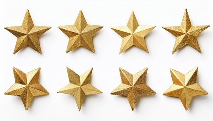 Obraz premium Gold glitter stars on white background