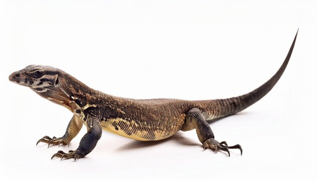 Monitor lizard on white background