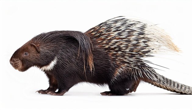 Porcupine profile, bristling quills