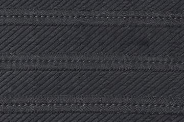 Fototapeta premium Natural Dark Gray Horizontal Striped Quilted Fabric Texture Background
