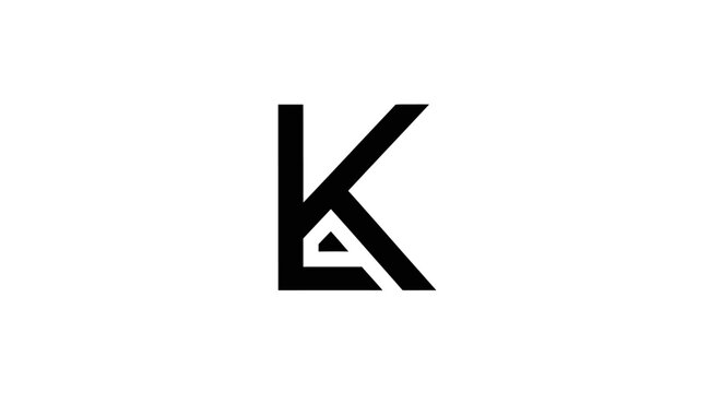 Modern abstract monogram logo design in black and white against plain background