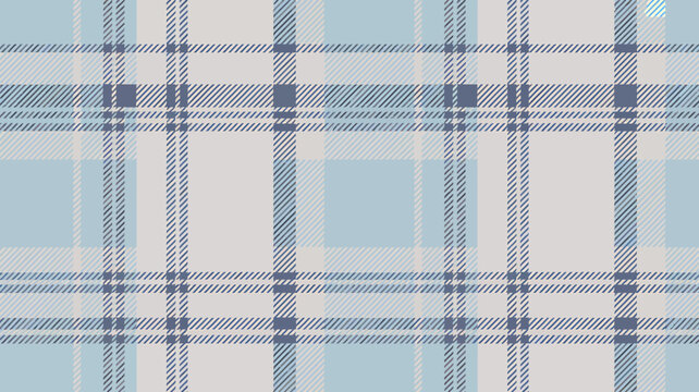 Seamless blue and white tartan plaid pattern texture fabric design