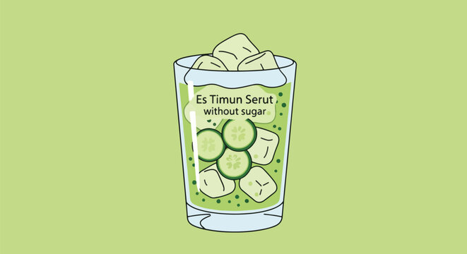 Refreshing Es Timun Serut Without Sugar - Iced Cucumber Drink.