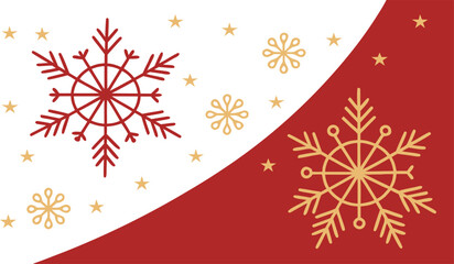 Vibrant red gradient background with holiday floral snowflake motifs © Vector KIng