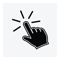 Obraz premium An abstract graphic representing a hand cursor icon, symbolizing interaction, clicking, and digital engagement. This icon is perfect for user interfaces, web design, and digital marketing materials