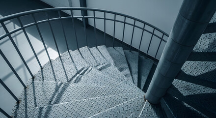 Fototapeta premium Spiral Staircase in a Modern Building's Interior
